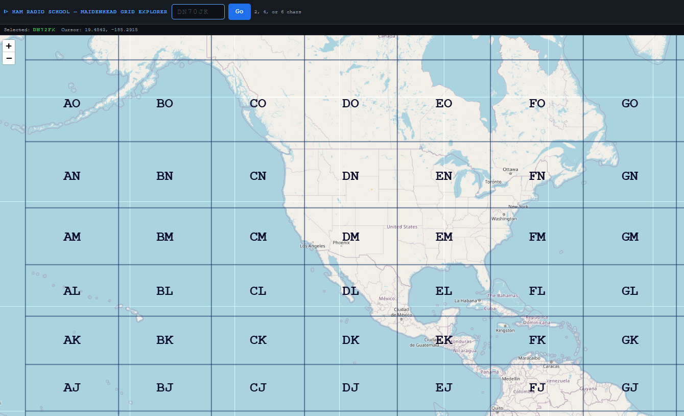 Maidenhead Grid Explorer screenshot